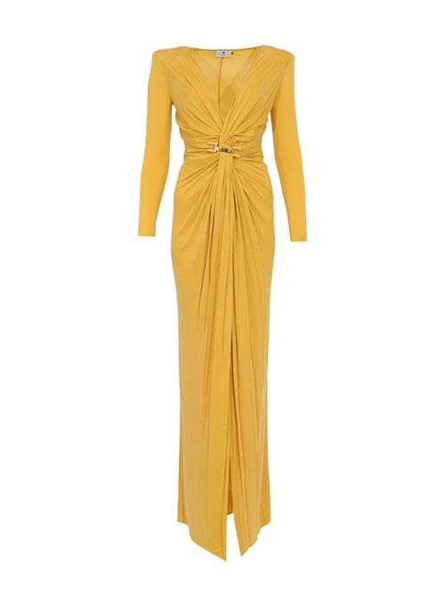 Abito Red Carpet in jersey cupro con logo gioiello Sun Elisabetta Franchi | ABR2961E2EV4